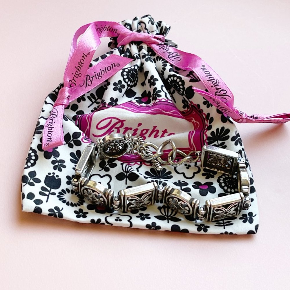 Brighton Silver Toggle Closure Wide Bracelet With… - image 3